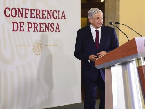 Ofrece López Obrador mensaje en Palacio Nacional