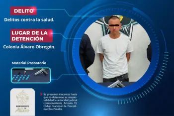 Detienen en Atlixco a hombre con presunta droga y objeto similar a arma de fuego