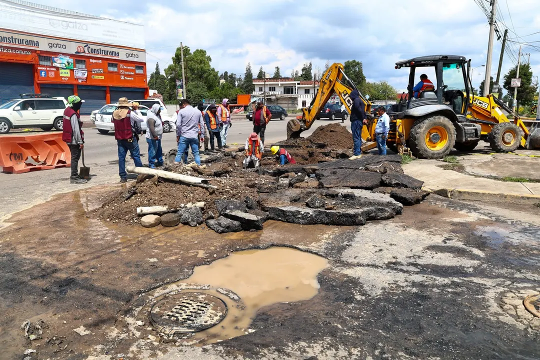 San Pedro Cholula repara sistema pluvial
