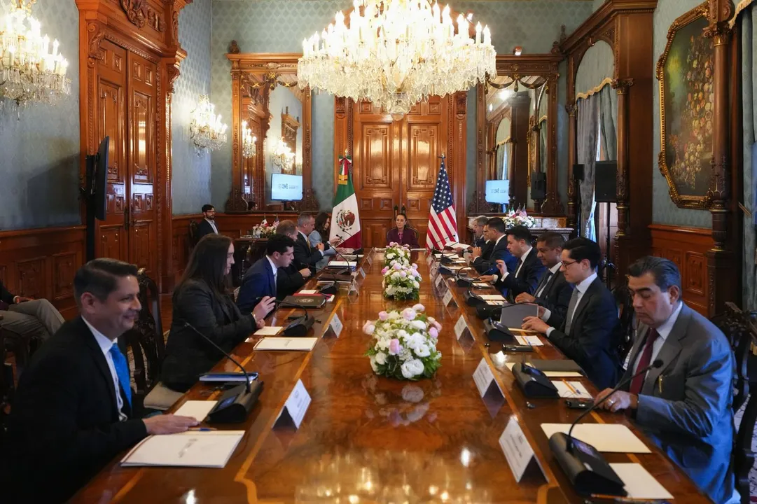 Sergio Salomón Céspedes participó en la reunión de Sheinbaum con Kristi Noem, secretaria de Seguridad Nacional de EE.UU