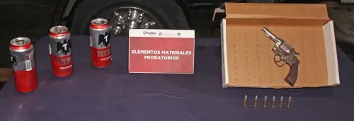 Detuvo policía municipal de Puebla a tres hombres por portación ilegal de arma de fuego