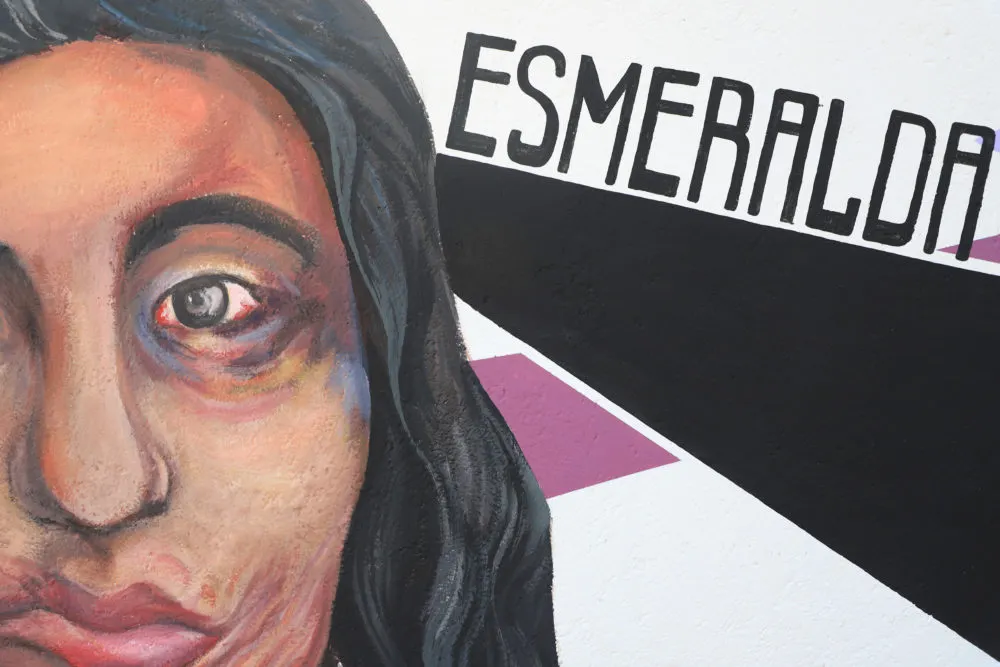 Mural contra la violencia ácida