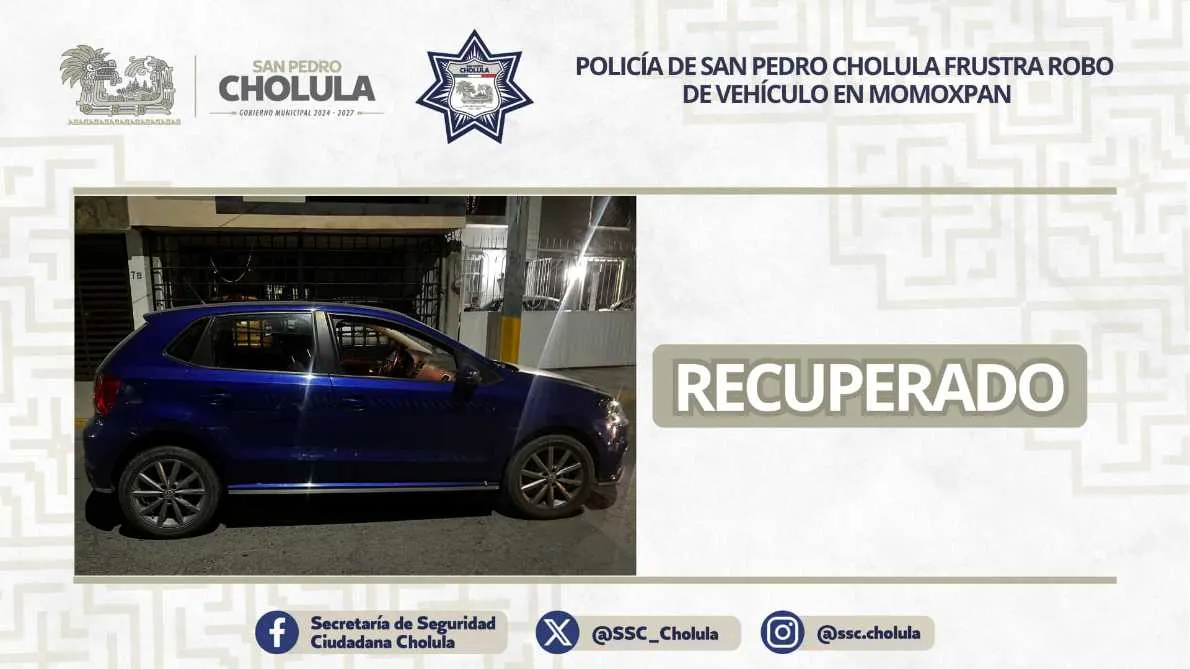 Vehiculo Recuperado Ssc Sp Cholula