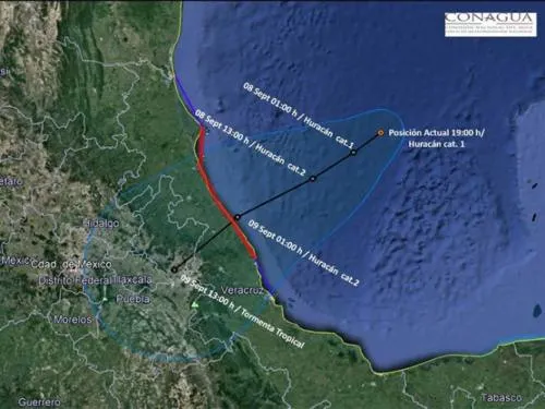 Restringen circulación en carreteras de Veracruz por “Katia”