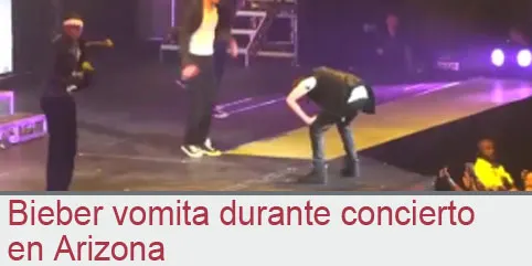 VIDEO: Bieber vomita durante concierto en Arizona