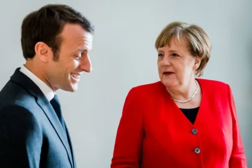 Angela Merkel recibe apoyo del Macrón para dirigir la UE