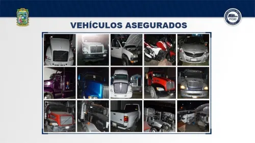 Una persona detenida, 15 vehículos y un inmueble asegurados, saldo de cateo en Acajete