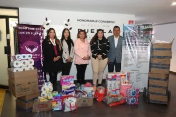 Voluntariado del Congreso de Puebla recibe donación de víveres para afectados por el huracán Otis