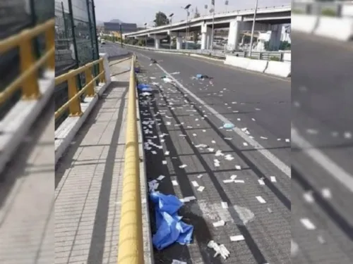 Arrojan batas, guantes y cubrebocas en la México-Cuautla