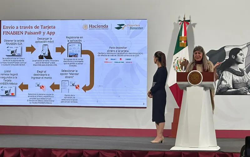 Sheinbaum presenta Tarjeta Finabien para envío de remesas sin impuesto desde EE.UU.