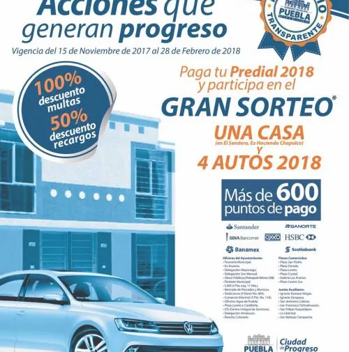 Arranca Pago de Predial Anticipado 2018 del 15 de noviembre al 28 de diciembre de 2017