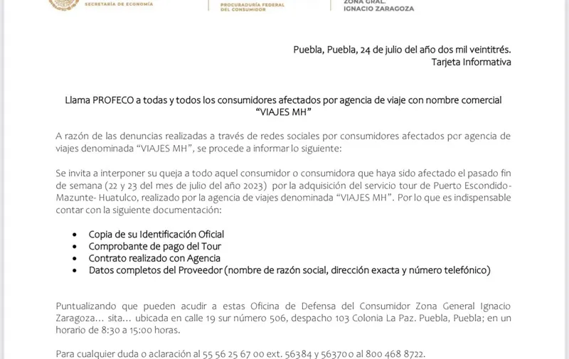 Comunicado Profeco