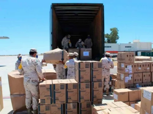 Sedena moviliza más de mil 800 toneladas de insumos por Covid-19
