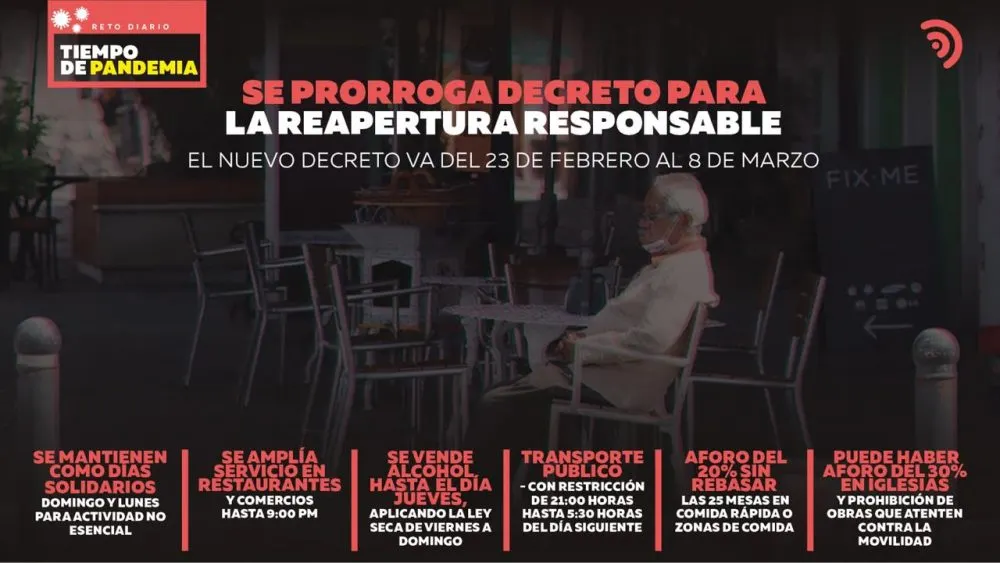 Se extiende Decreto para reactivación económica, hay nuevas disposiciones