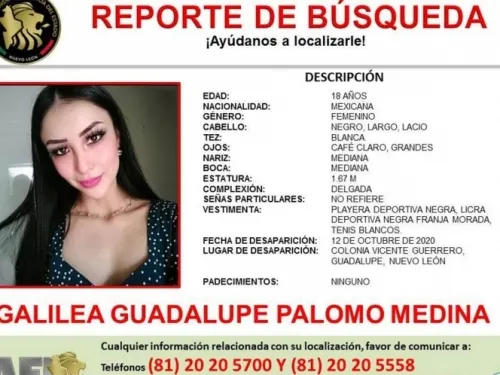 Ayúdanos a encontrar a Galilea; salió a hacer ejercicio y no volvió a casa
