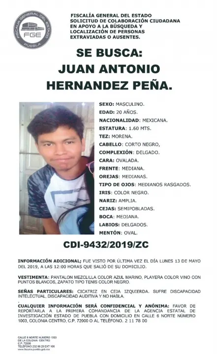 Buscan al joven Juan Antonio Hernández Peña