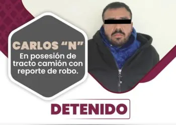 Tras un operativo policías municipales recuperan tracto camión robado; hay un hombre detenido
