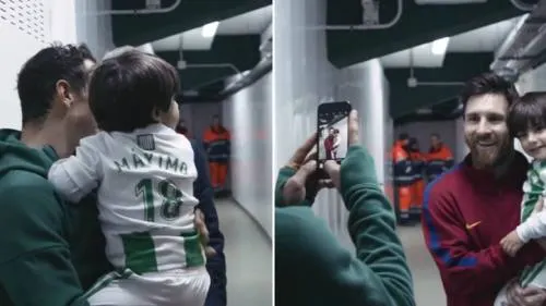 El tierno momento en el que el hijo de Guardado conoce a su ídolo: Lionel Messi