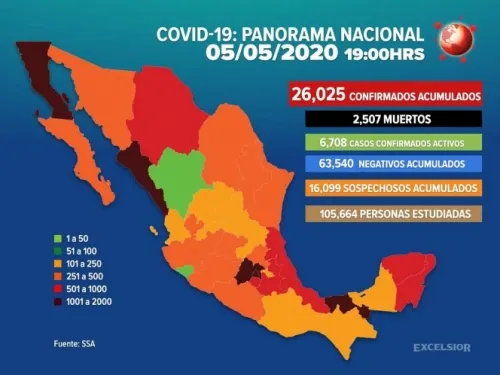 Suman 26,025 los casos positivos de Covid-19 en México