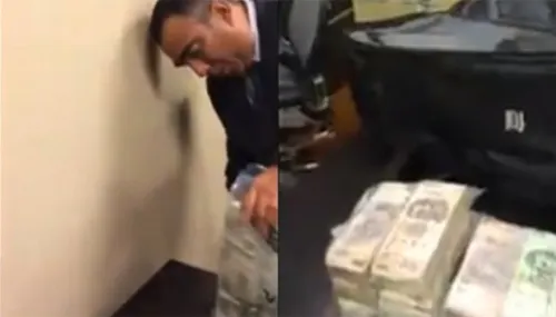 Filtran video de supuesto exfuncionario de Pemex recibiendo bolsas de billetes