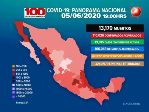 Asciende a 13 mil 170 la cifra de muertos por Covid-19 en México