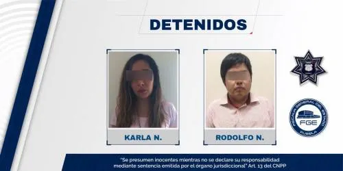 Mediante operativo Búho, detuvo FGE y SSPTM de Puebla a pareja que fingió robo a cuentahabiente