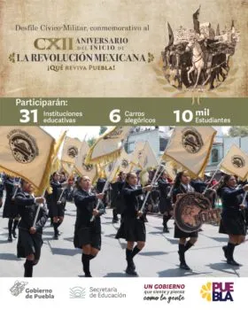Participarán escuelas poblanas en Desfile Cívico-Militar del 20 de noviembre: SEP
