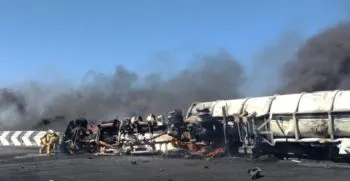 Un transportista murió calcinado por incendio en la autopista Puebla-Orizaba