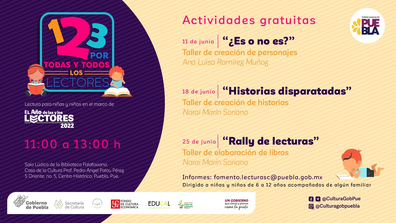 Con talleres gratuitos, Cultura incentiva lectura en infantes