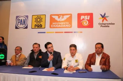 Concretan PAN, PRD, MC, CPP y PSI la coalición “Por Puebla al Frente”
