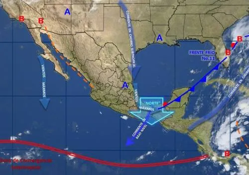 Frente frío 11 provoca temperaturas bajo cero en 16 entidades de México