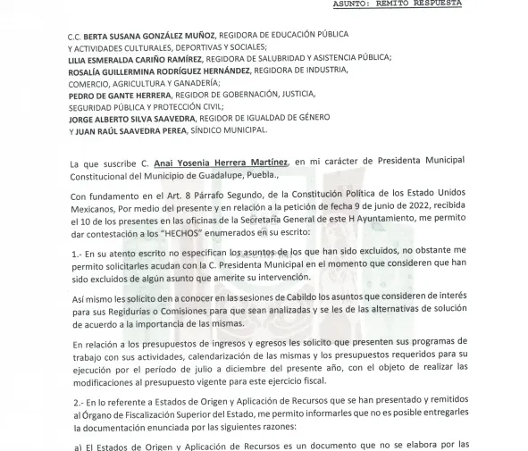 Caerá Anai Yosenia, Alcaldesa de Guadalupe