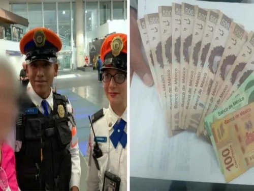 Policías devuelven seis mil pesos a mujer en el AICM