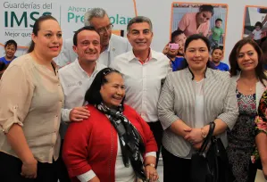 Gali y Arriola anuncian tres nuevas guarderías para Puebla y 600 mdp para obras de salud