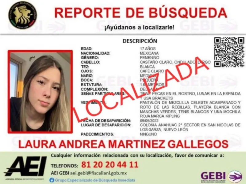 Menor desaparecida en NL aparentemente se encuentra en la CDMX
