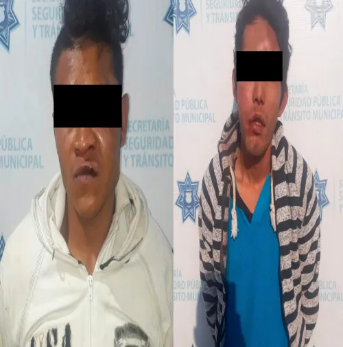 Arrestan elementos de la SSPTM a dos personas por robo a negocio