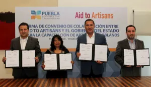 Moreno Valle firma convenio para impulsar trabajo de artesanos