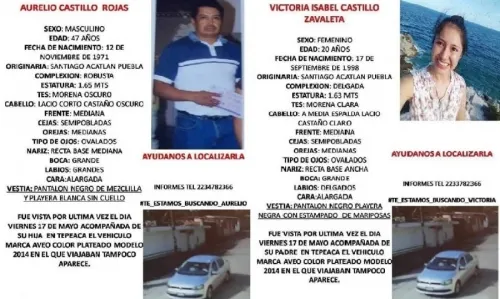 Desaparecen padre e hija en Tepeaca