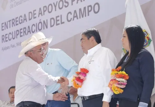 Entrega gobierno de Puebla apoyos para la recuperación del campo en Ajalpan