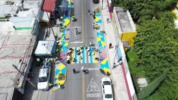 En compañía de estudiantes, Movilidad e Infraestructura conmemoró el Día Mundial del Peatón
