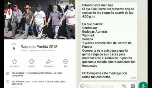 Incitan en redes sociales a saquear centros comerciales en Puebla