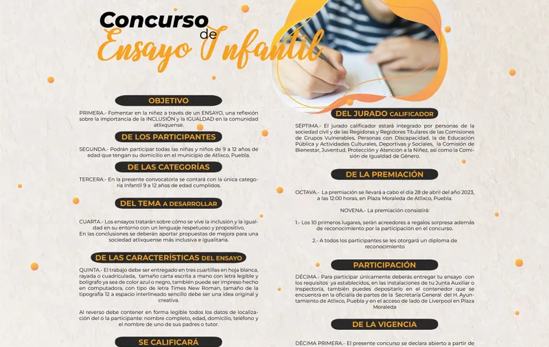 ensayo infantil 2023