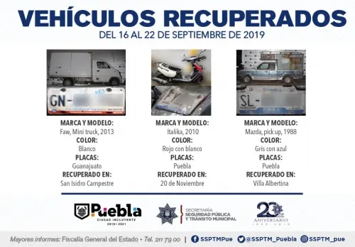Recuperó SSPTM siete vehículos con reporte de robo