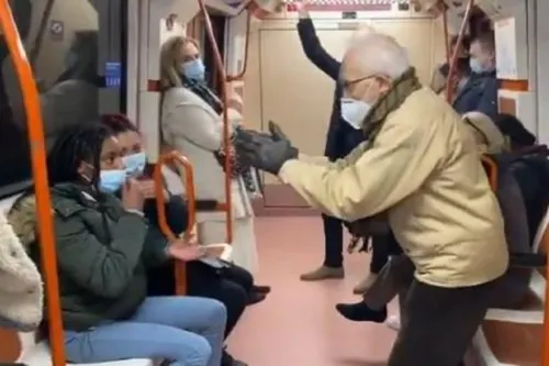 “Tápese la nariz”, abuelito le reclama a una joven que no portaba bien el cubrebocas