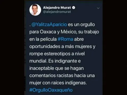 Indignantes, comentarios racistas de Sergio Goyri: gobernador de Oaxaca