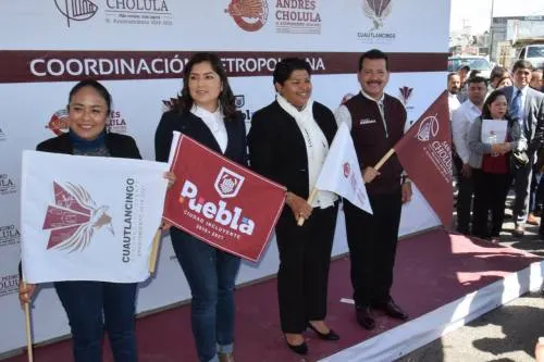 En coordinación, cuatro municipios inician los trabajos de remodelación de la recta a Cholula