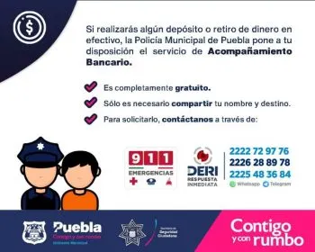 Policía capitalina exhorta a cuentahabientes a solicitar el servicio de acompañamiento bancario