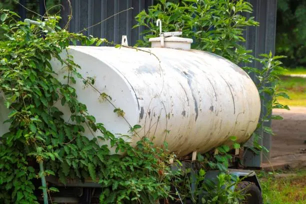 Cisterna abandonadacubierto de vegetación