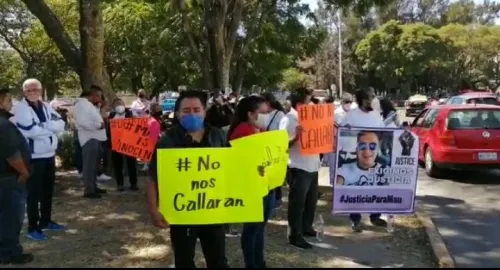 Manifestación en la FGE por Mauricio,  joven acusado de narcomenudeo