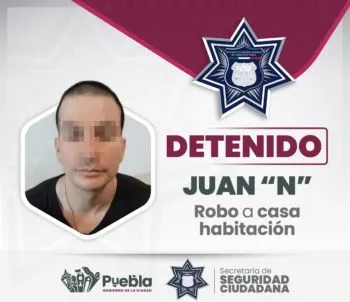 SSC detiene a probable responsable por robo a casa habitación